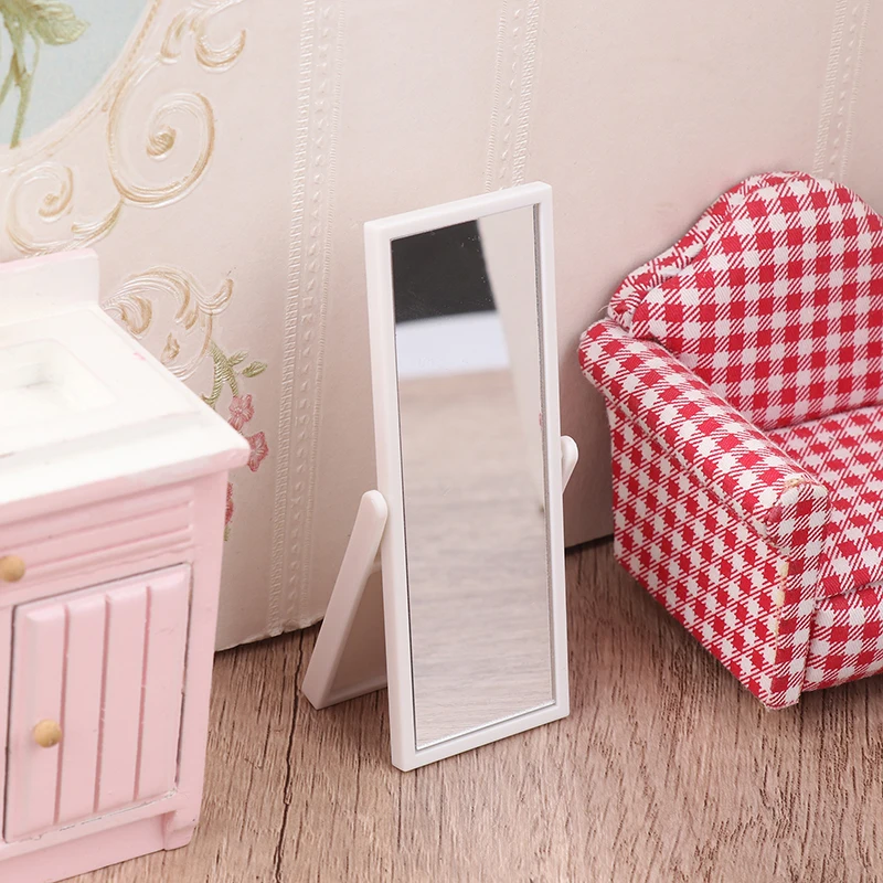 1:12 Dollhouse Miniature Simulation Full Length Mirror Model Furniture Accessories For Dolls House Decoration Kids Toys 2