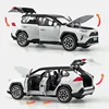 New 1:32 Toyota RAV4 SUV 2023 Alloy Die Cast Toy Car Model Sound and Light Pull Back Children's Toy Collectibles Birthday Gft 5