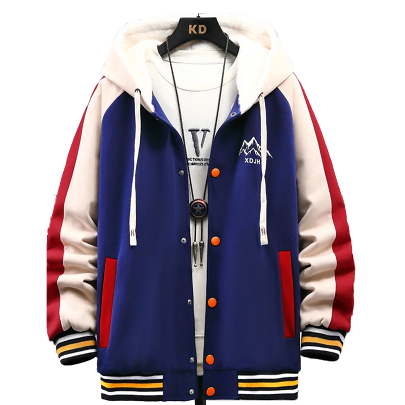 

2023 New Zippered Sweater Jacket Hoodie Men Breathable Outwear Male Patchwork Color Streetwear Comfortable Casual Clothing
