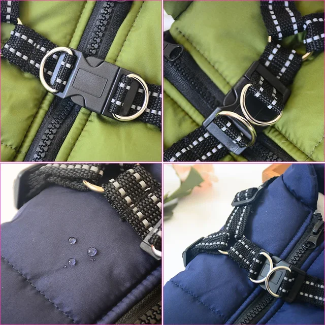 Large Dog Winter Jacket with Harness 5