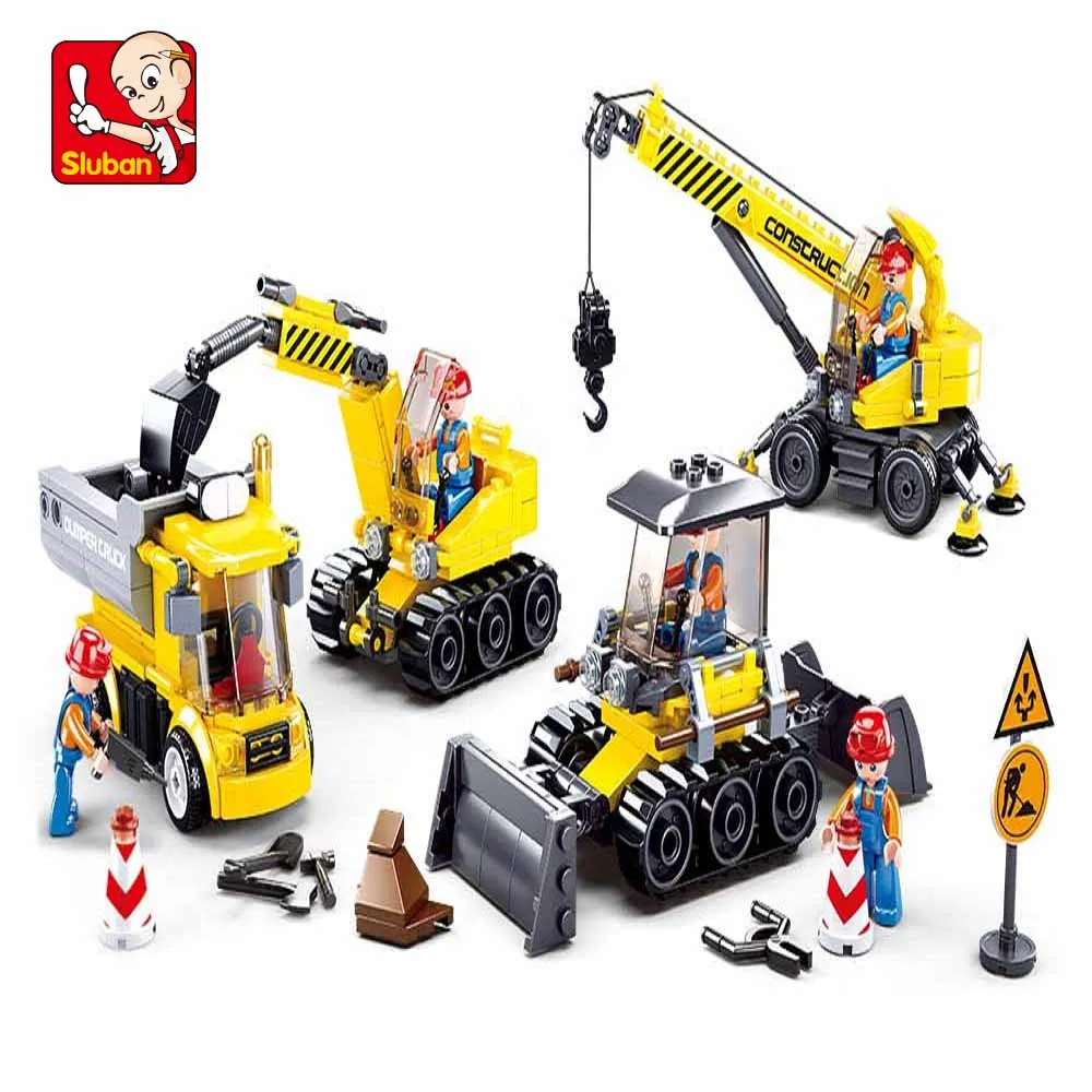 Sluban Building Block Toys B0810 City Engineering mobilizzazione generale 465 pezzi mattoni Compatbile con marchi leader