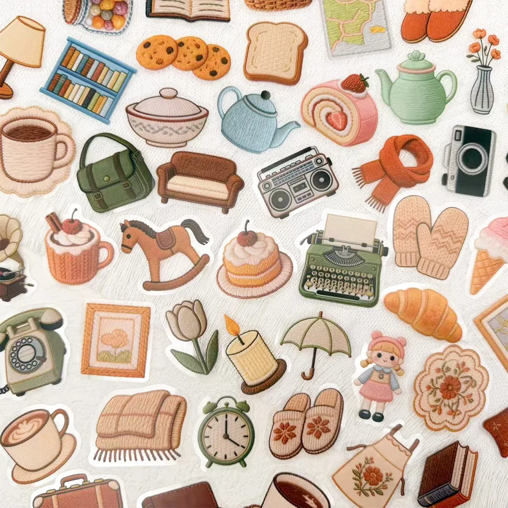 50pcs 아늑한 작은 것들 투명 PET 스티커 데칼 전화 노트북 노트북 가방 DIY 미적 방수 스티커