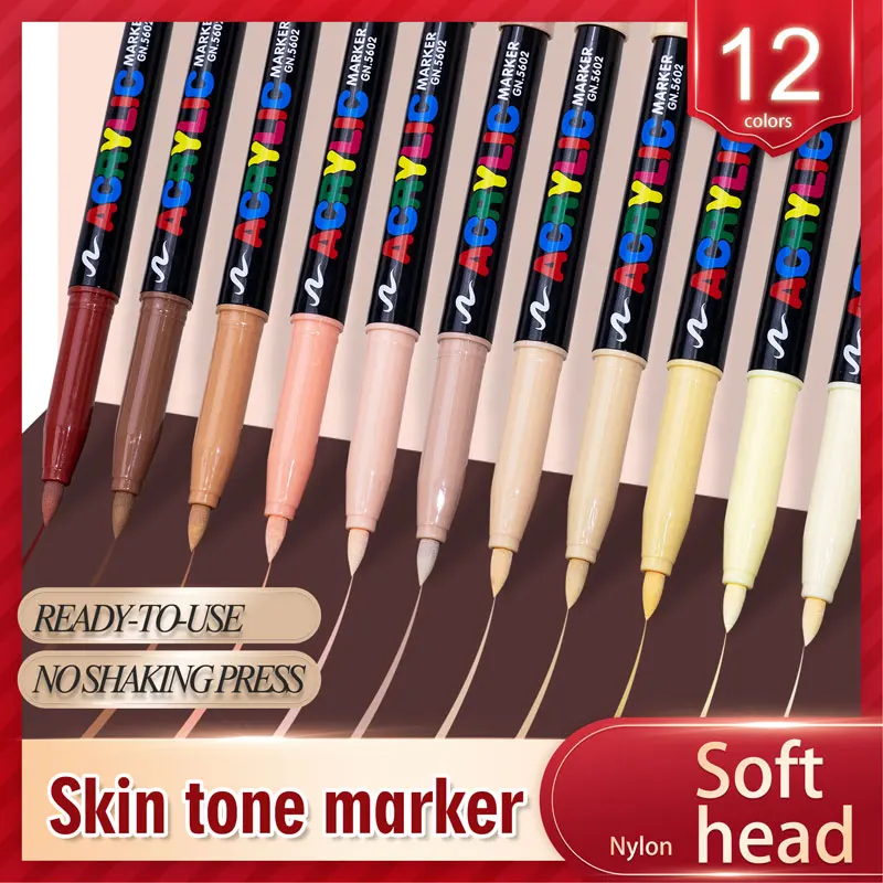 AOMEES Set di 24 pennarelli acrilici da 48 colori, colori permanenti, a doppia punta, impermeabili, per legno, rock, vetro, ciottoli, pietra, metallo, ceramica, 24 pezzi