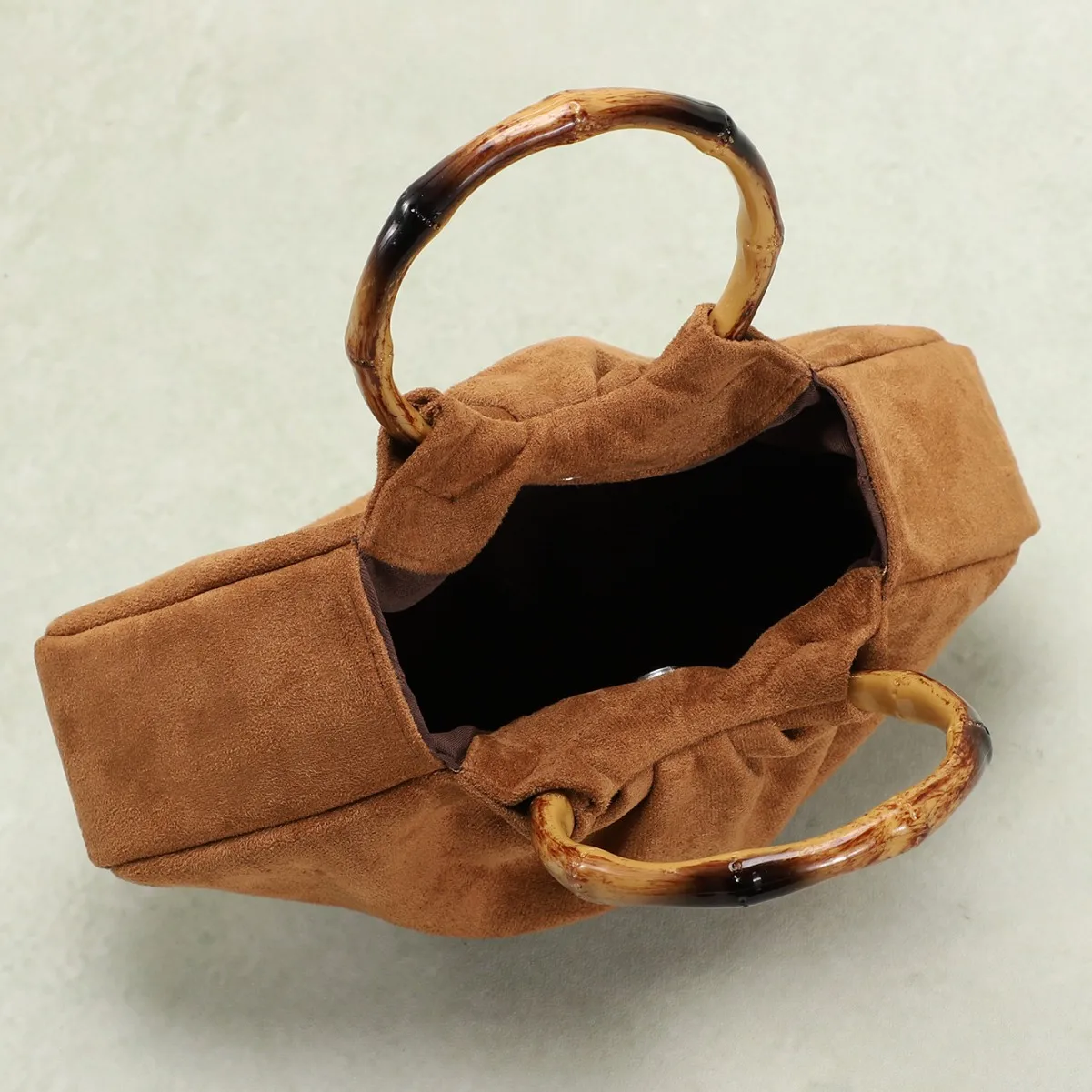 Vintage Frosted Texture Women's Crossbody Bag New Simple Commuter Handbag Soft Polyester Lining bamboo Shoulder Bag