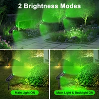 Lot de 4 lampes solaires LED d'extérieur, éclairage mural solaire IP65, projecteurs solaires verts pour jardin, lampes solaires pour arbres, allées et cour 6