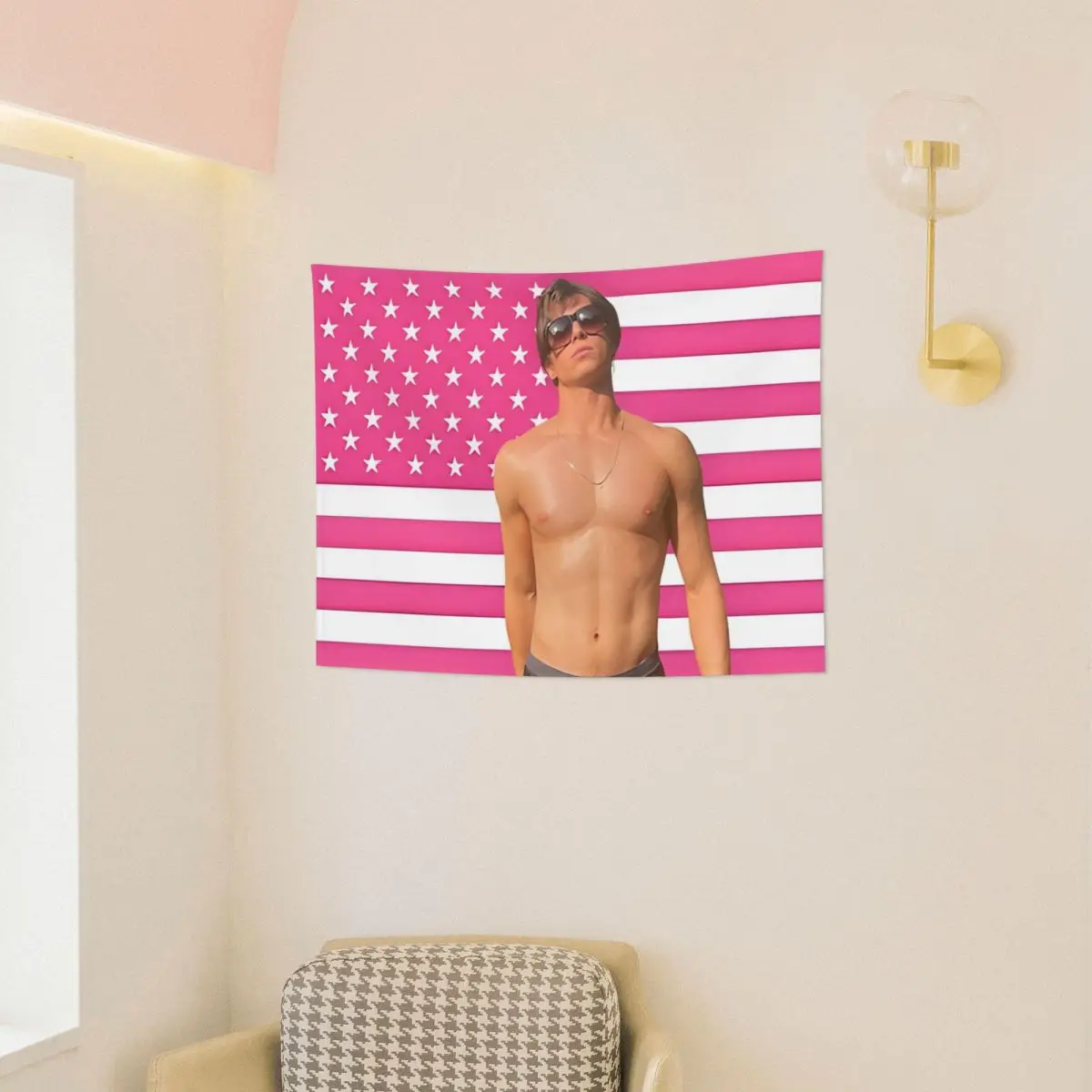 Nicholas Alexander Chavez American Flag Wall Tapestry Decorative Tapestries Poster for Dorm Room Wall Hanging Decor