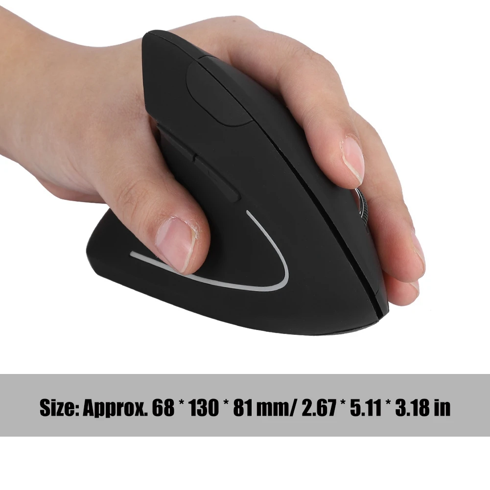 Left Handed 2.4GHz Wireless Optical Mouse USB Ergonomic Vertical Optical Mouse for PC Computer Laptop — view 6