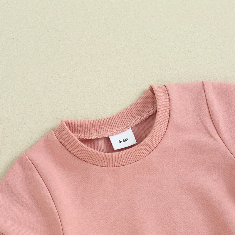 Wztyyds Toddler Baby Girl Summer Outfits Contrast Color T-Shirt A Maniche Corte Top Shorts 2 Pezzi Set Di Vestiti