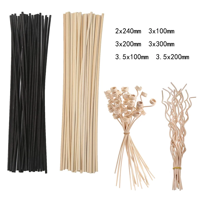 5100pcs 100/200/300cm Black Fiber Rattan Sticks Reed Diffuser Refill