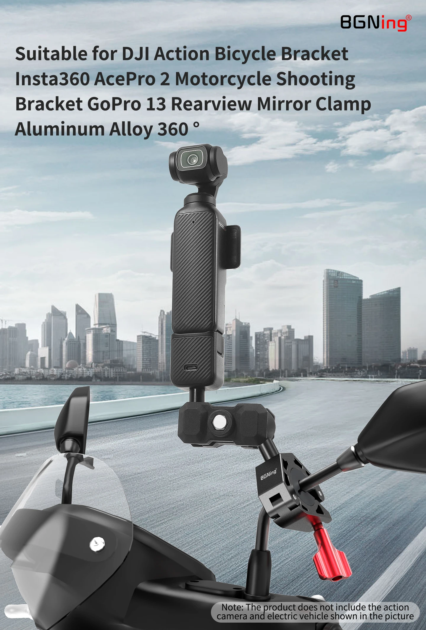 Handlebar Clamp Mount 360 Degree Ballhead Large Tube Bracket Super Clamp for GoP