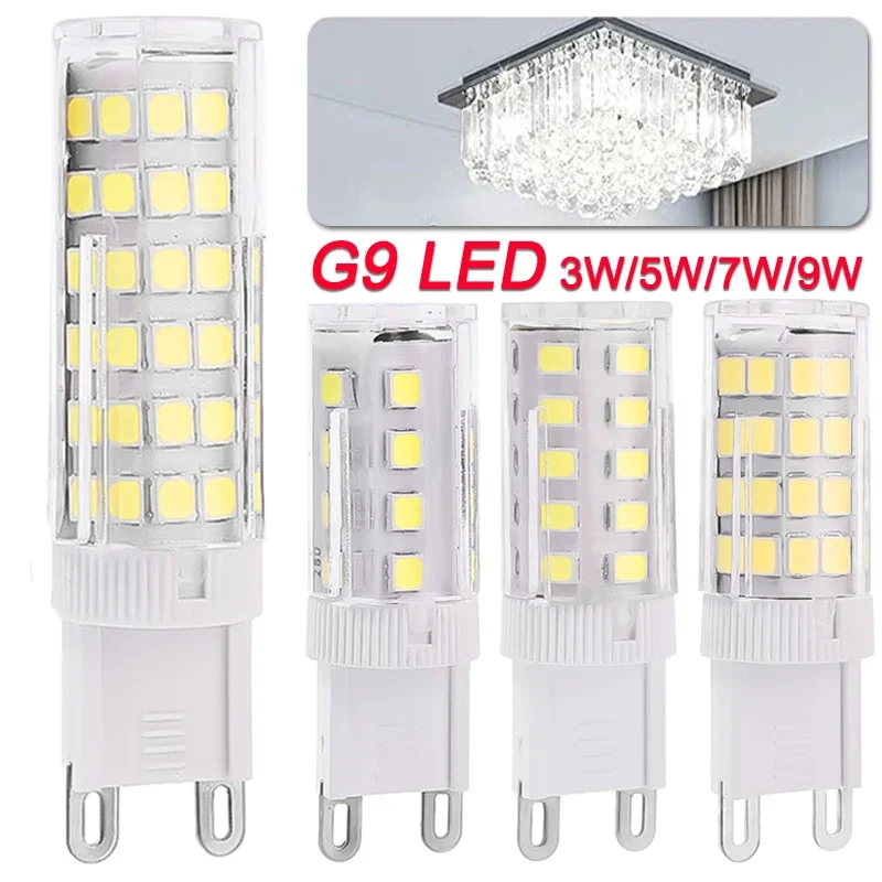 

G9 LED Lamp Beads AC220V 3W 5W 7W 9W Ceramic LED Bulb 6000K White Spotlight Replace Halogen Light Home Energy Saving Lamp Beads