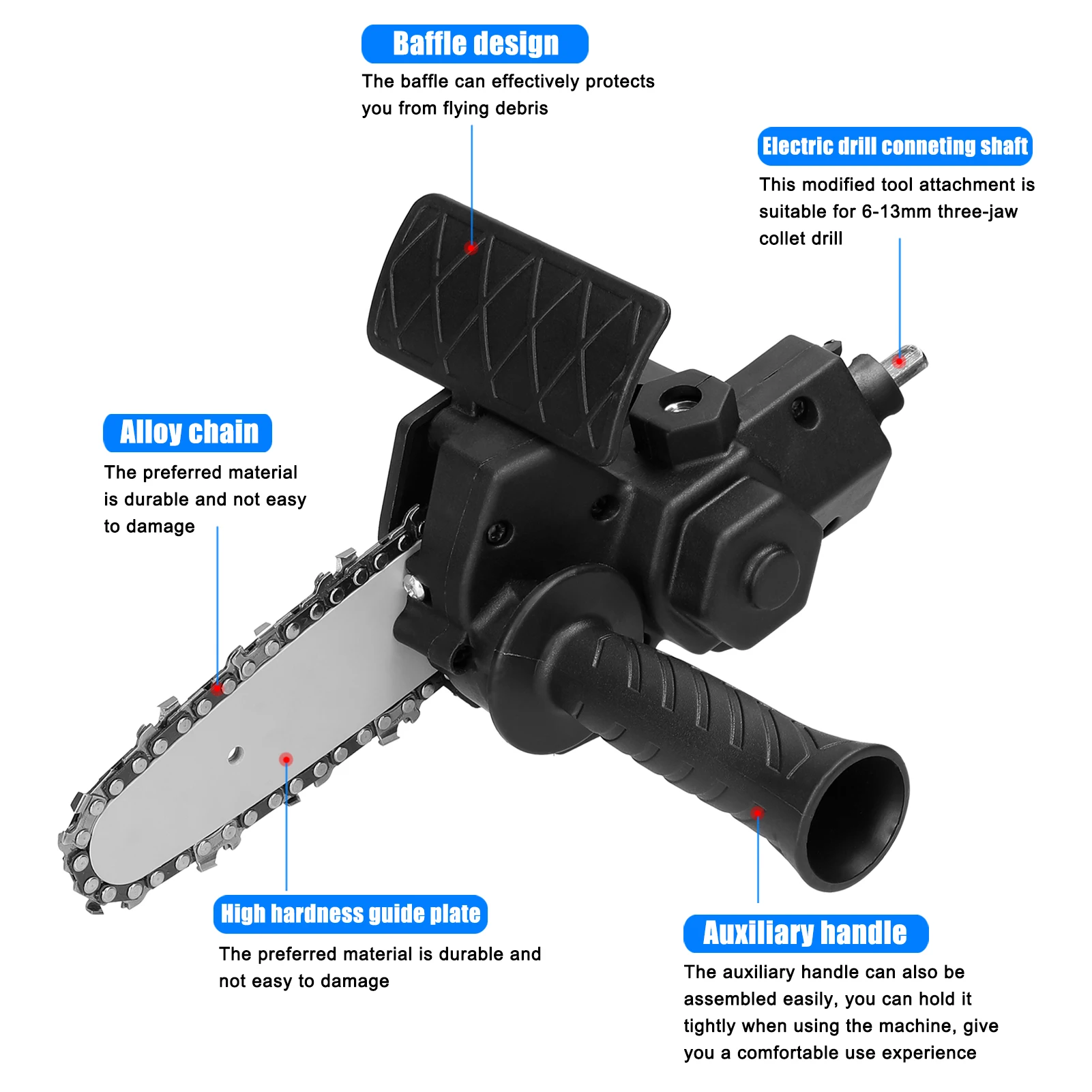 4 6 Inch Electric Drill Modified To Electric Chainsaw Attachment Chainsaws Accessory Drill Converter Adapter,electric chainsaw,electric saw,chain saw converter bracket