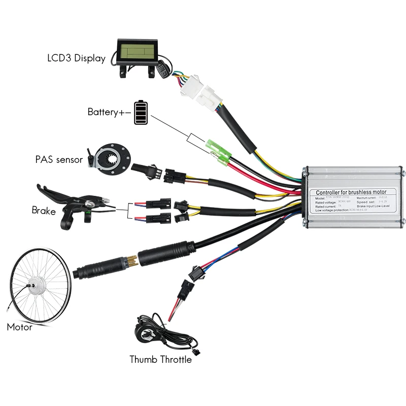 36V 48V 250W 350W 전기자전거 키트 (USB 충전, KT LCD8HU LCD3U LCD5 디스플레이, 앞/뒤 카세트 허브 모터 개조 키트, DIY)