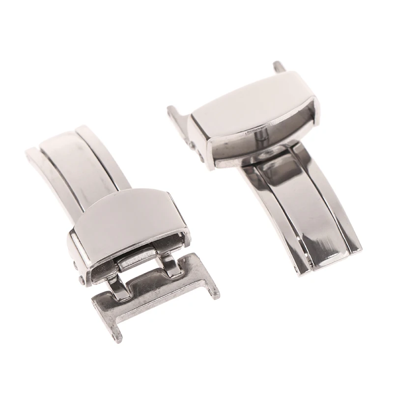 Sleek Stainless Steel Butterfly Deployment Watch Clasp - Folding Button Buckle