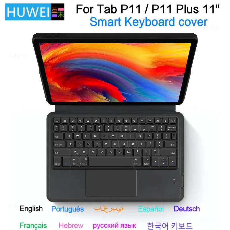 HUWEI 키보드 케이스, 레노버 탭 P11 TB-J606F P11 플러스용 TB-J606X TB-J607F 커버, 샤오신 패드 플러스용, 11 인치 태블릿 스마트 케이스 쉘