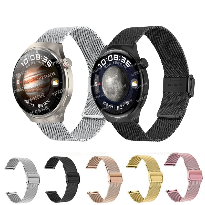 22Mm Milanese Pasek Do Zegarka Huaiwei 4/4 Pro Biznes Metalowa Bransoletka Dla Huawei Gt 2 Gt 3 46Mm /2E/Runner/Gt3 Se Męski Pasek Do Zegarka