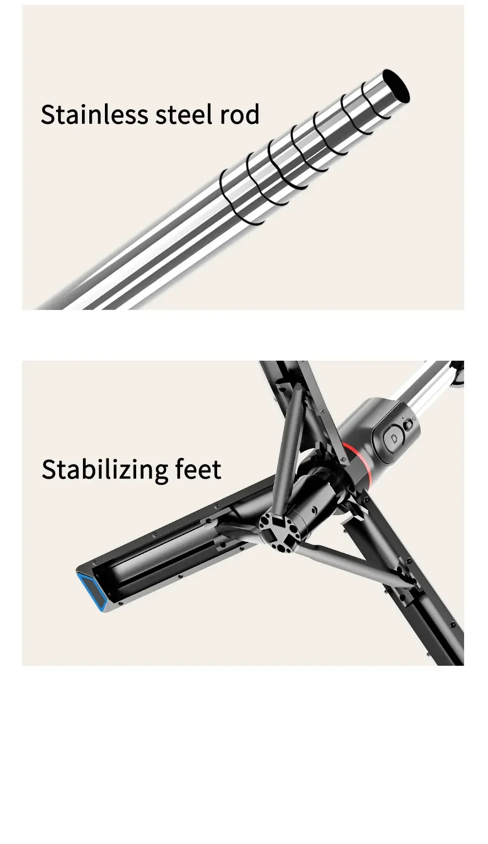 Description Picture 4 of itemFoldable Selfie Stick Doule LED Fill Light with Wireless Bluetooth Remote Desktop Tripod Stand For iOS Android Smartphone Holder