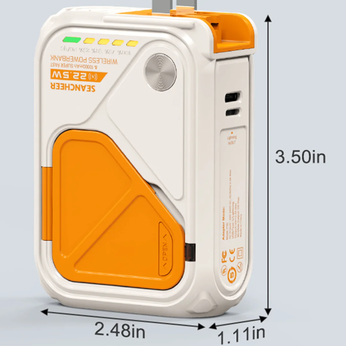 6-in-1 multifunctional power bank magnetic magnetic adsorption for wireless charging, 10000 mAh phone holder 22.5W fast charging 2