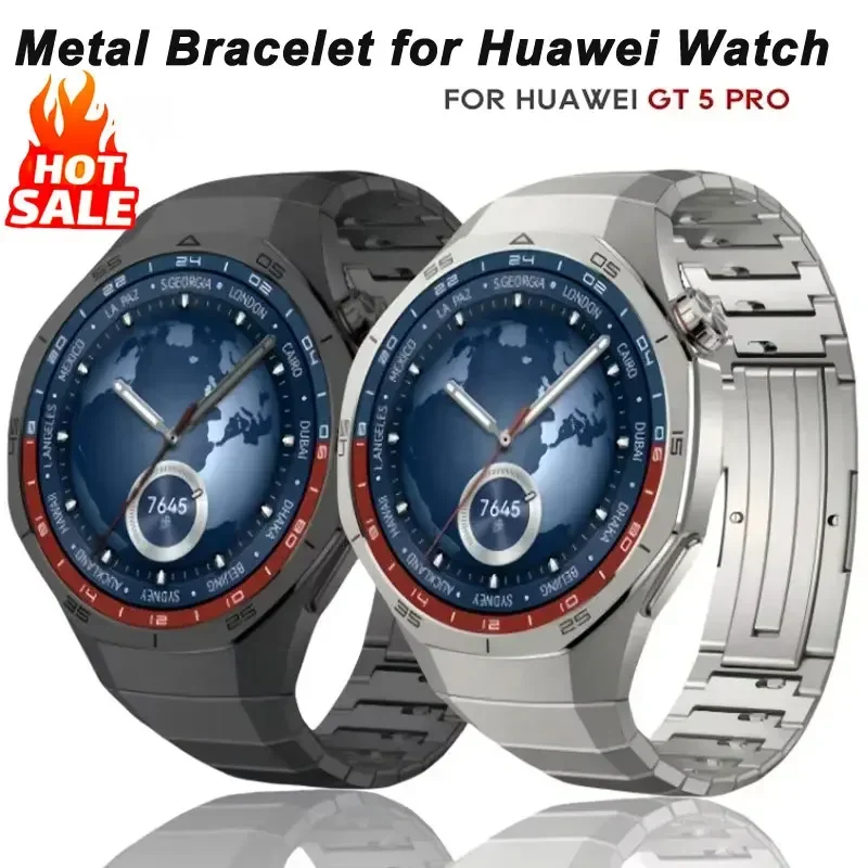 Luxury Titanium Metal Bracelet for Huawei Watch GT 5 Pro