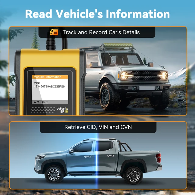 DollarFix EF18 OBD2 Scanner Automotive Car Diagnostic Tool ODB2 Code Reader Erase Error Codes O2 Sensor Readings OBD 2 Scanner 4