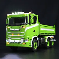 RTR 770S LESU RC Hydraulic Dump Truck 6x6 1/14 Remote Control 3 Ways Tipper Dumper 3 Speeds Vehicle Light Sound Set Smoking Unit 1