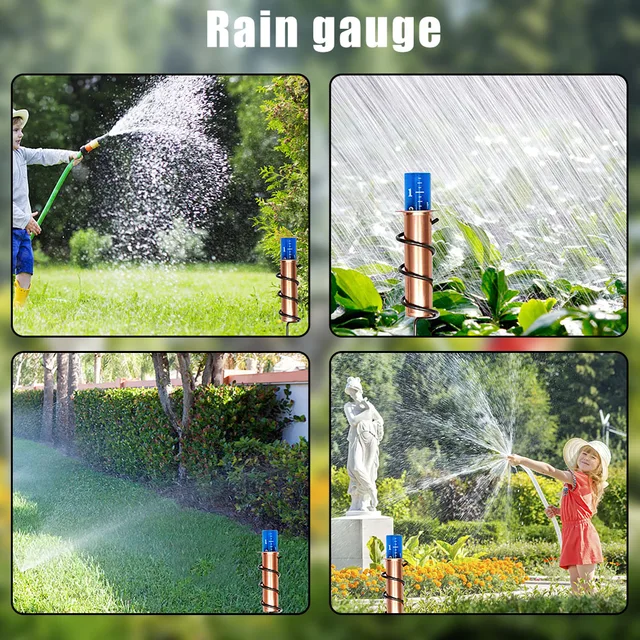 Spirális Esőmérő Réz Kültéri Kerti Pluviométer Úszó Csapadékmérési Eszköz - Image 6
