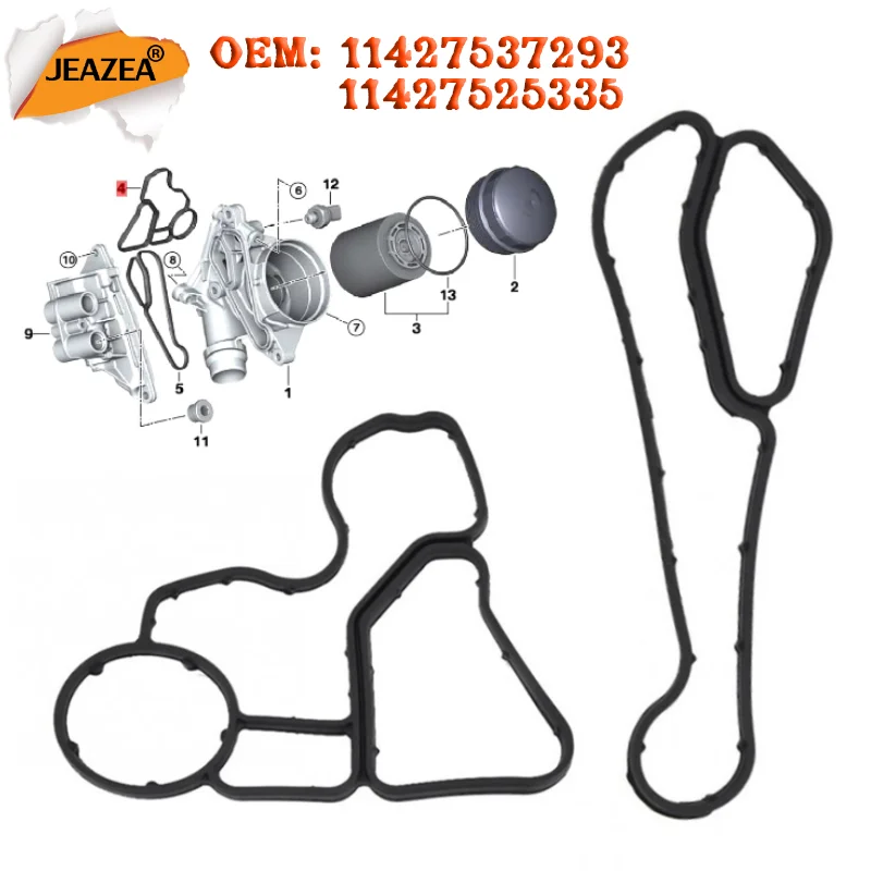 Oil Filter Cooler Stand Housing Adaptor Gasket Seal Set engine gasket set engine gasket kit replacement gasket set For BMW Mini R56 Cooper 11668626471 11427537293 11428643758