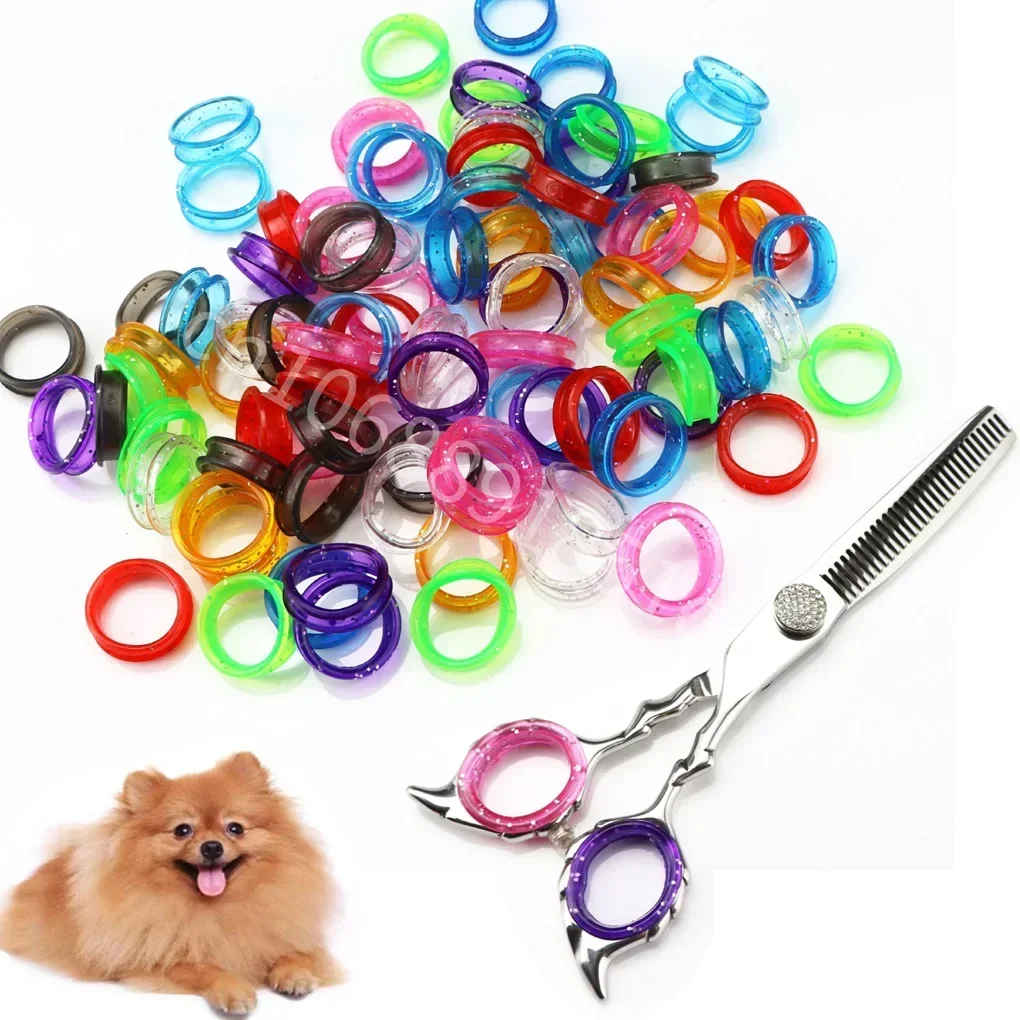 10/5PCS Silicone Finger Rings for Pet Grooming Scissors