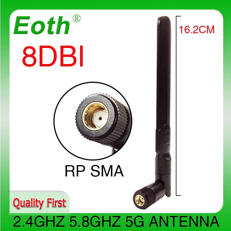 Dual-Band WiFi 2,4 GHz 5,8 GHz 8 dBi MIMO RP-SMA männliche Antenne für WLAN- Router Wireless Network Bluetooth Karte USB-Adapter Sicherheit IP-Kamera Videoüberwachung Monitor