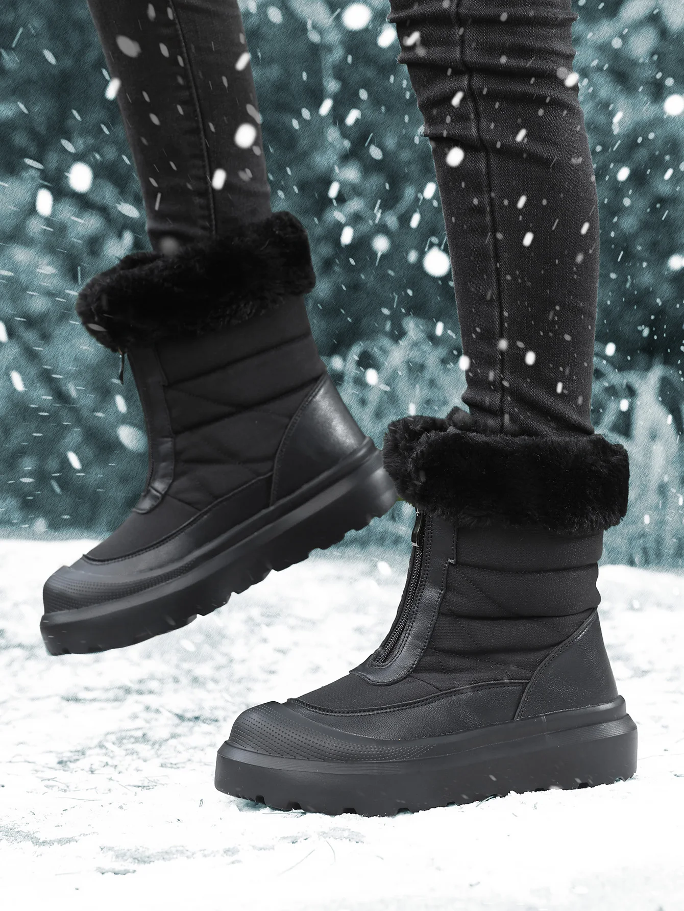 Pelliccia Sintetica Stivaletti Stile Montagna STIVALI SCARPONI