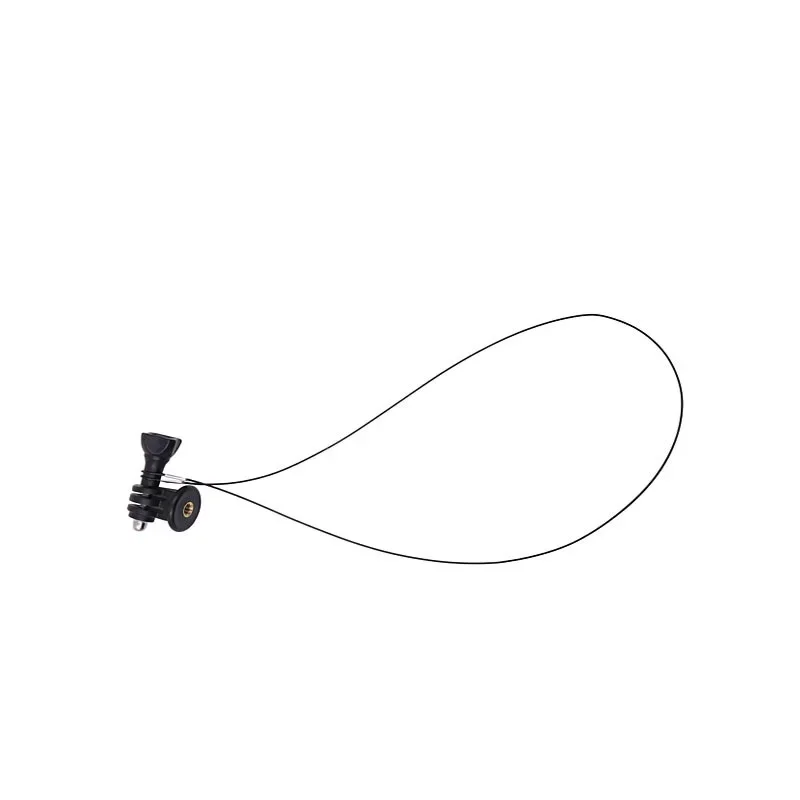Dragonne de sécurité en acier inoxydable pour GoPro, longueur 60cm, enroulée.