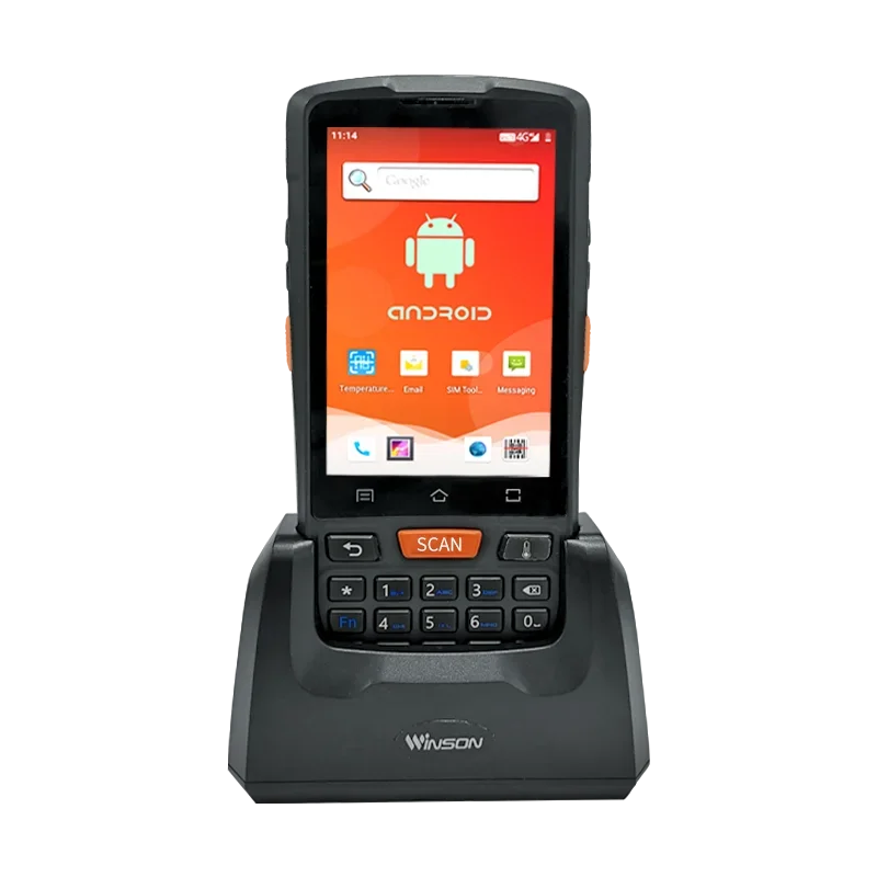 

Android mobile barcode scanner pda barcode scanner mini barcode scanner with stand Temperature measurement pda