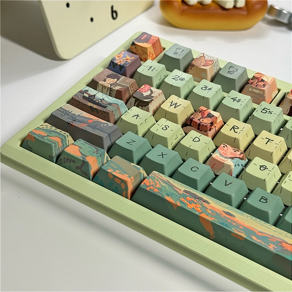 

Клавиатура Greenvan Gogh в стиле ретро, импрессионистская тематическая клавиатура Fda Cherry Foa Pbt, сублимация механических клавиш