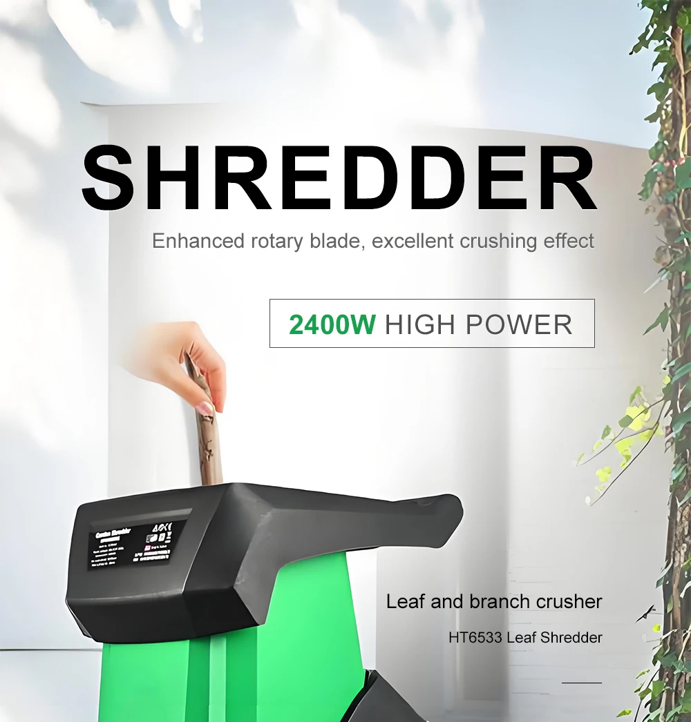 Electric Leaf Crushers Tree Hand-Pushed Tree Shredder 2400W High Power Leaf Crus