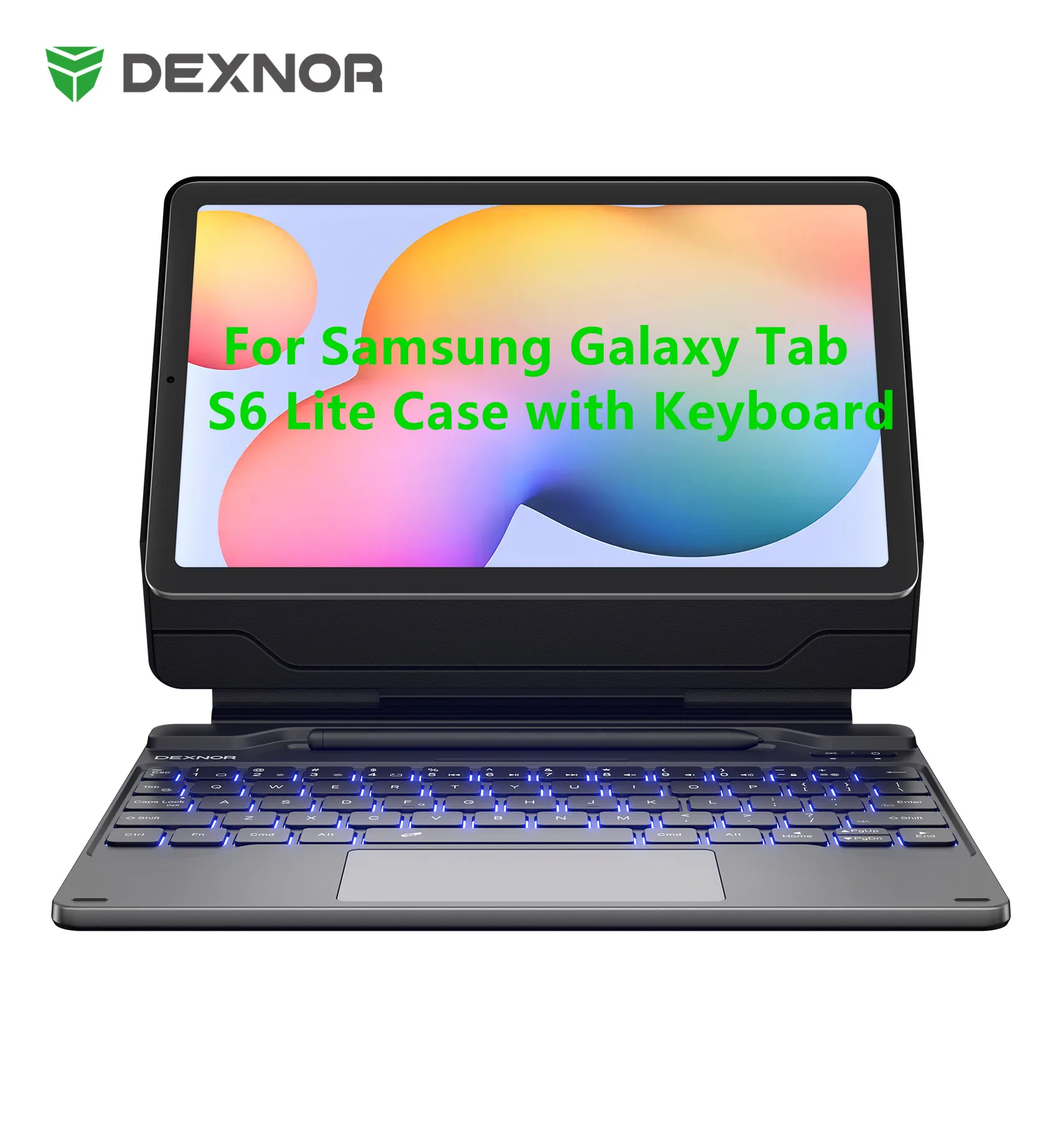 For Samsung Galaxy Tab S6 Lite Case with Wireless Bluetooth