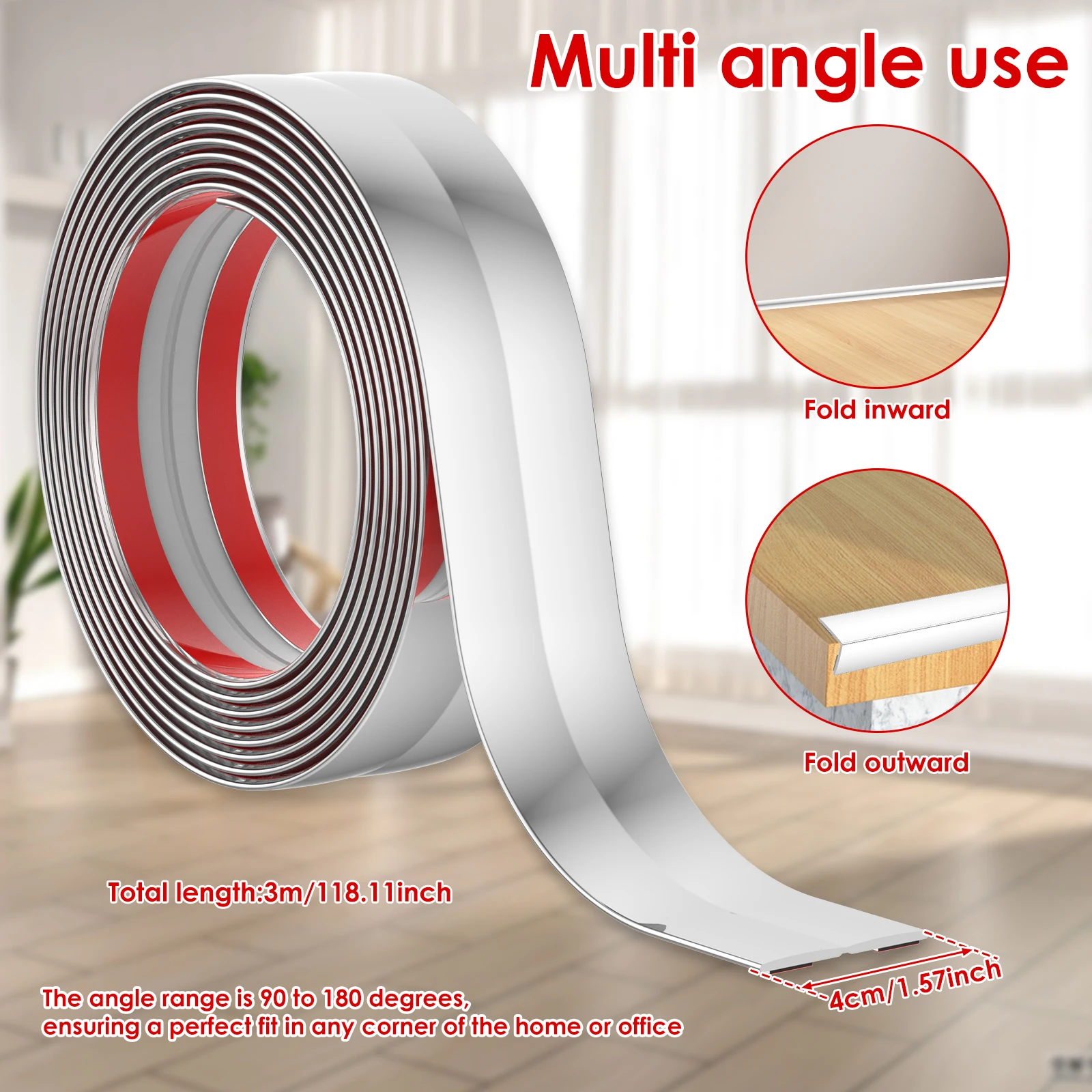 Wall Corner Protector 9.84ft Peel and Stick Wall Molding Trim Self Adhesive Corner Guard Flexible PVC Molding Trim