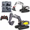 22 Channel Joint Metal Rc Excavator 1/14 Electric Heavy Duty Remote Control Excavator Adult Toy Car Gift Huina 1594/1592 1