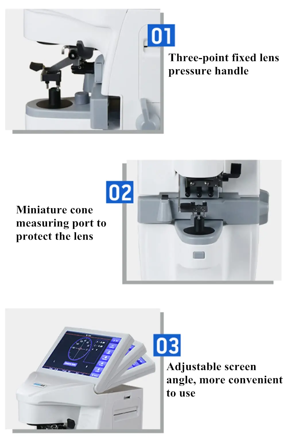 Auto Lens Meter 7 Inch Touch Screen Uv Pd Printing Focimeter Lensometer