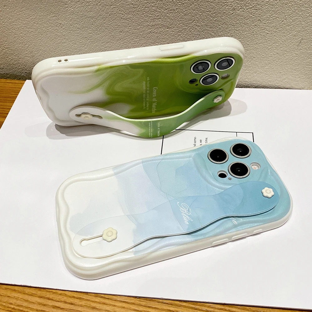 Gradient Phone Case with Wrist Strap and Holder