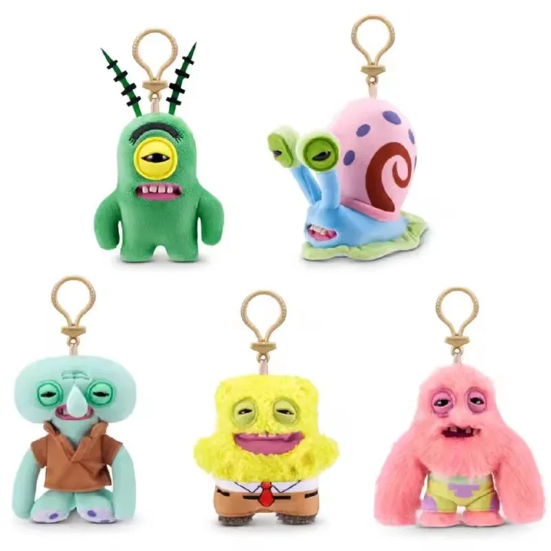 2026 Neu Original Fuggler X Spongebob Schwammkopf Lustiges Hässliches Monster Trendiger Plüsch-Schlüsselanhänger Süßer Plüsch-Schlüsselanhänger Anhänger Geschenk Spielzeug