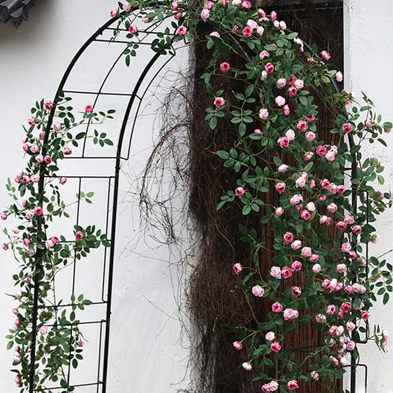 Fiori artificiali piante foglie verdi Lvy fiore appeso vite rosa casa matrimonio decorazione del giardino fai da te appeso a parete fiore di seta