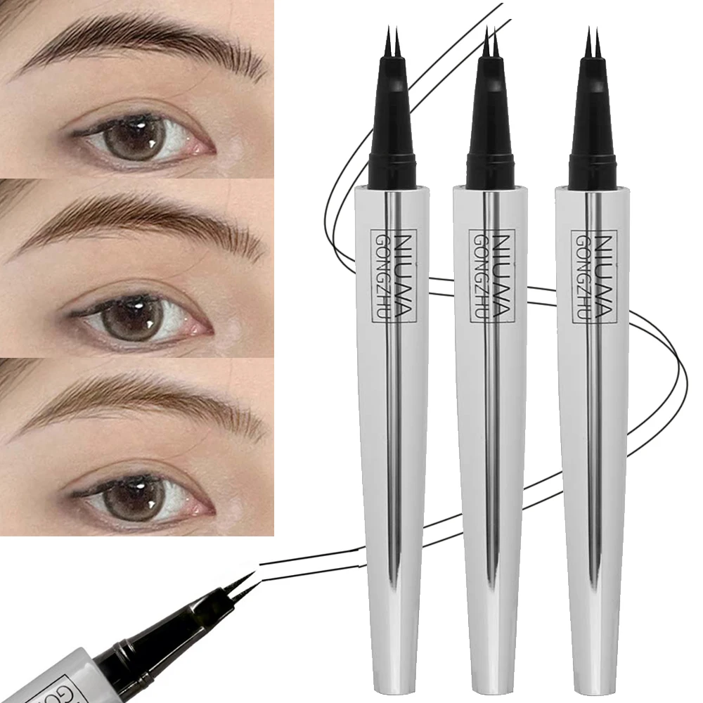 2Point Liquid Two-pronged Eyebrow Pencil Waterproof Sweat-proof Outline Eyebrow Shape Easy To Wear Microblade Brow Pencil Makeup 6