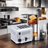 Commercial 4 slice stainless steel bread toaster Commercial breakfast toaster Electromechanical 4 slice bread toaster 3
