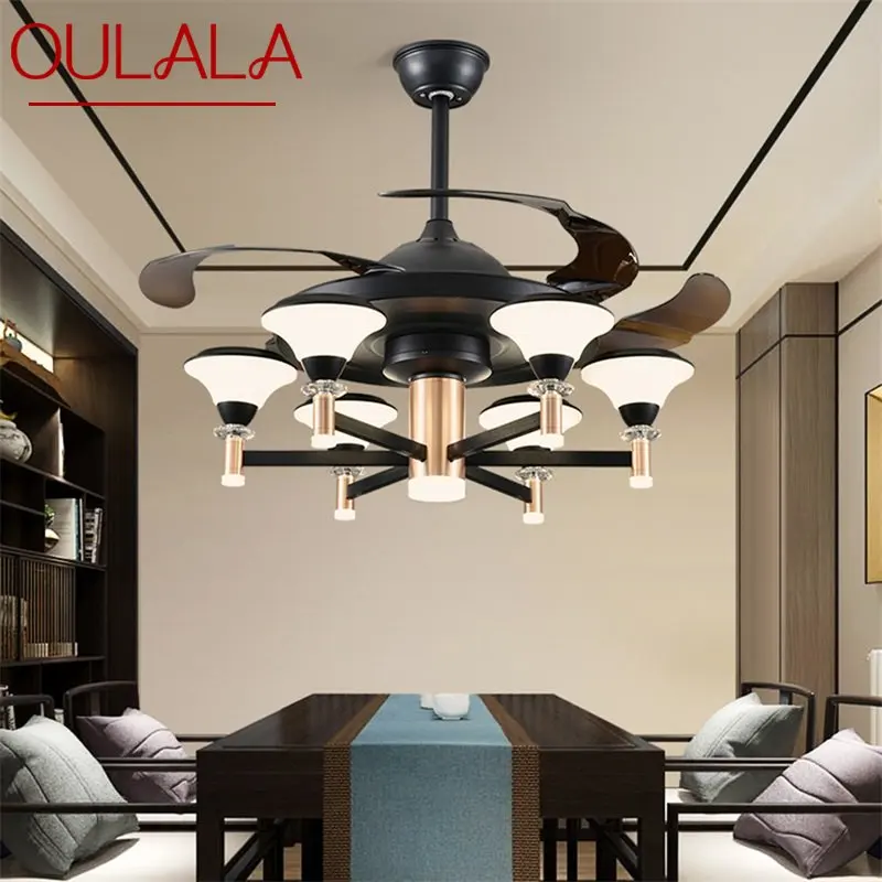 

OULALA Modern Ceiling Fan With Light And Control LED Home Decorative For Living Room Dining Room Bedroom Restaurant