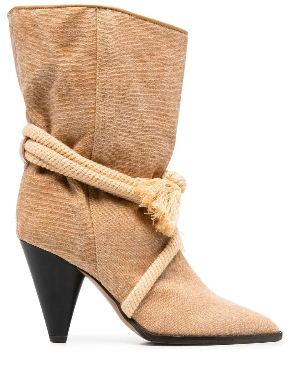 

Fashion Show Shoes Lidly 90mm Suede Ankle Boots Paris Rope Detailing High Heel Boots