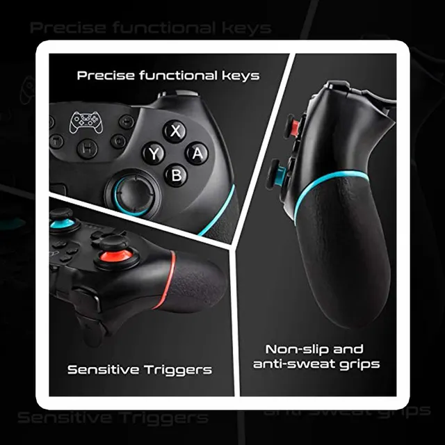 DATA FROG-controlador inalámbrico Compatible con Nintendo Switch, Turbo ajustable, Gamepad de vibración de 6 ejes para PC/consola NS Lite - Image 6