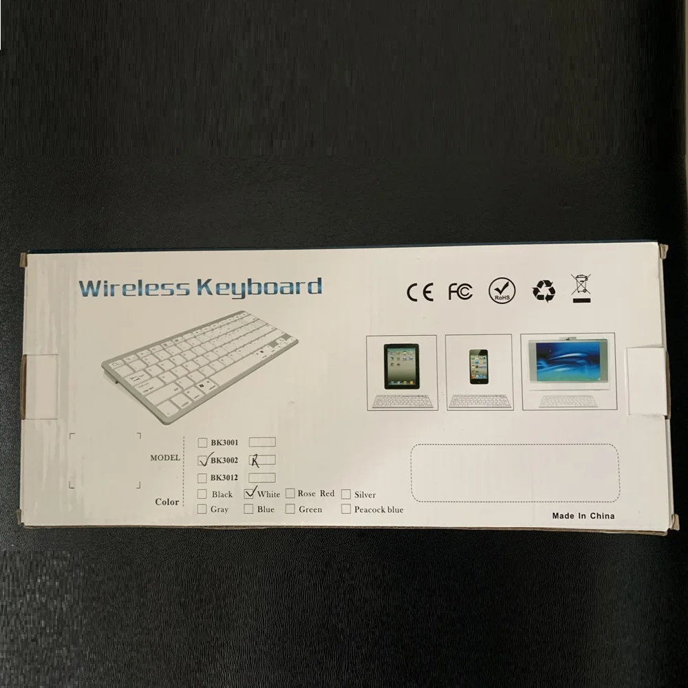 Compact Wireless Bluetooth Keyboard BK3001 Black Portable Mini QWERTY