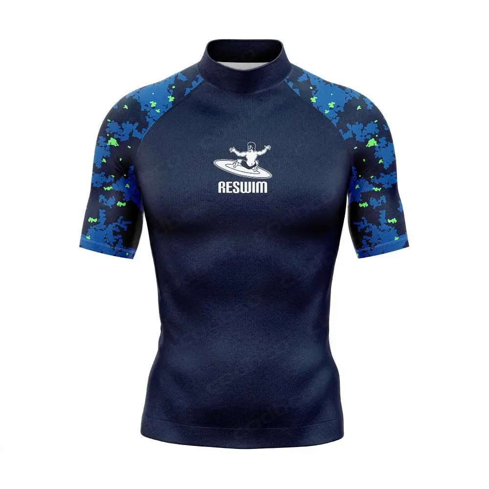 الصيف الرجال قصيرة الأكمام تصفح السباحة تي شيرت طوال الوقت طفح الحرس ملابس السباحة الشاطئ الأشعة فوق البنفسجية حماية ملابس السباحة تصفح الملابس