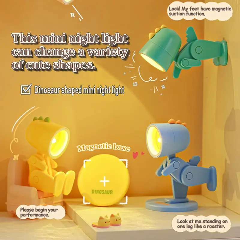 

C3 LED Night Light Mini Pet Cute Lamp Ins Student Gift Cartoon Pet Folding Table Lamp Kid Room Bedside Bedroom Living Room Decor