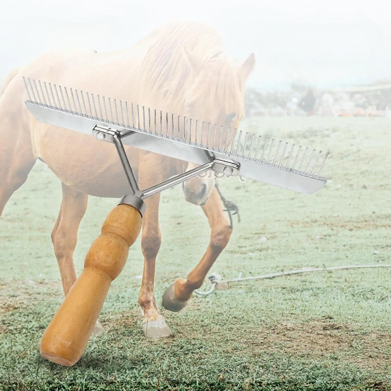 Horse Nail Rake Comb Long Tooth Horse Brush for Large Dog Longhair Cat Horse